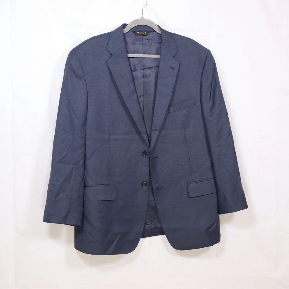 Jos.‎ A. Bank Blazer 44R Blue Mens Tailored Fit Wool Sport Coat Formal - FAIR